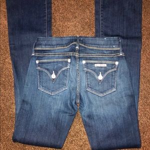 Hudson- Medium Dark Denim Slight Flair